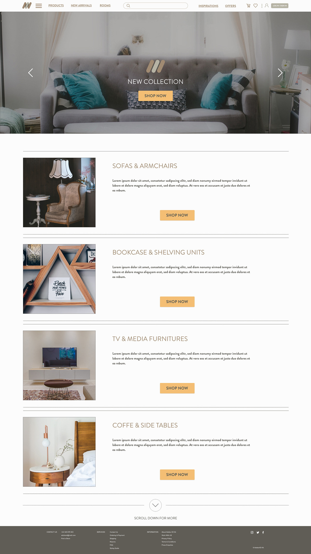 MAYNOOTH - eCommerce website wireframe example - my portfolio